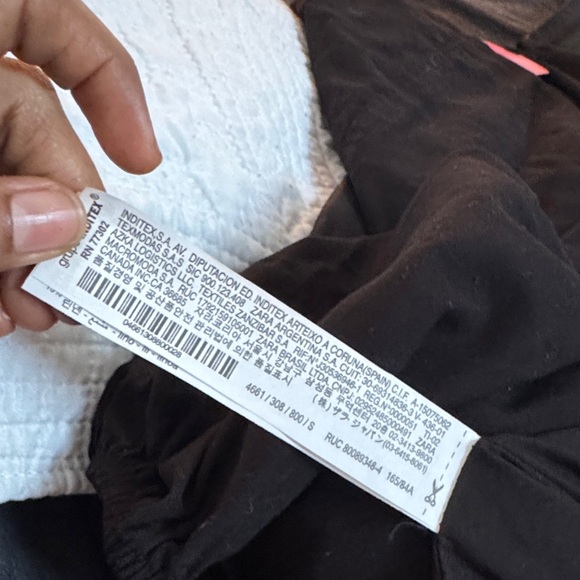 Zara Size S Sweetheart Neckline Puff Sleeve Linen Black Mini Dress 4661/308 - Picture 7 of 9